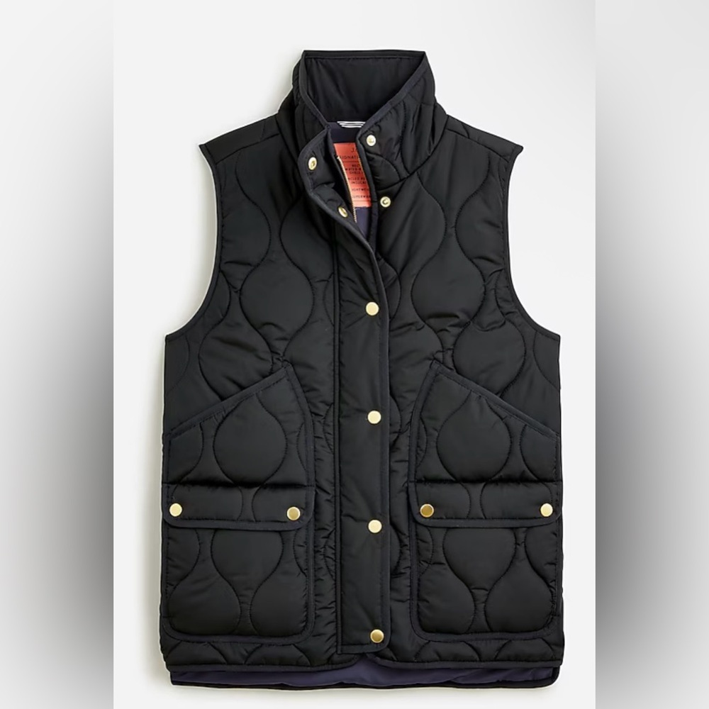 J. CREW Signature Black Quilted Puffer Vest
